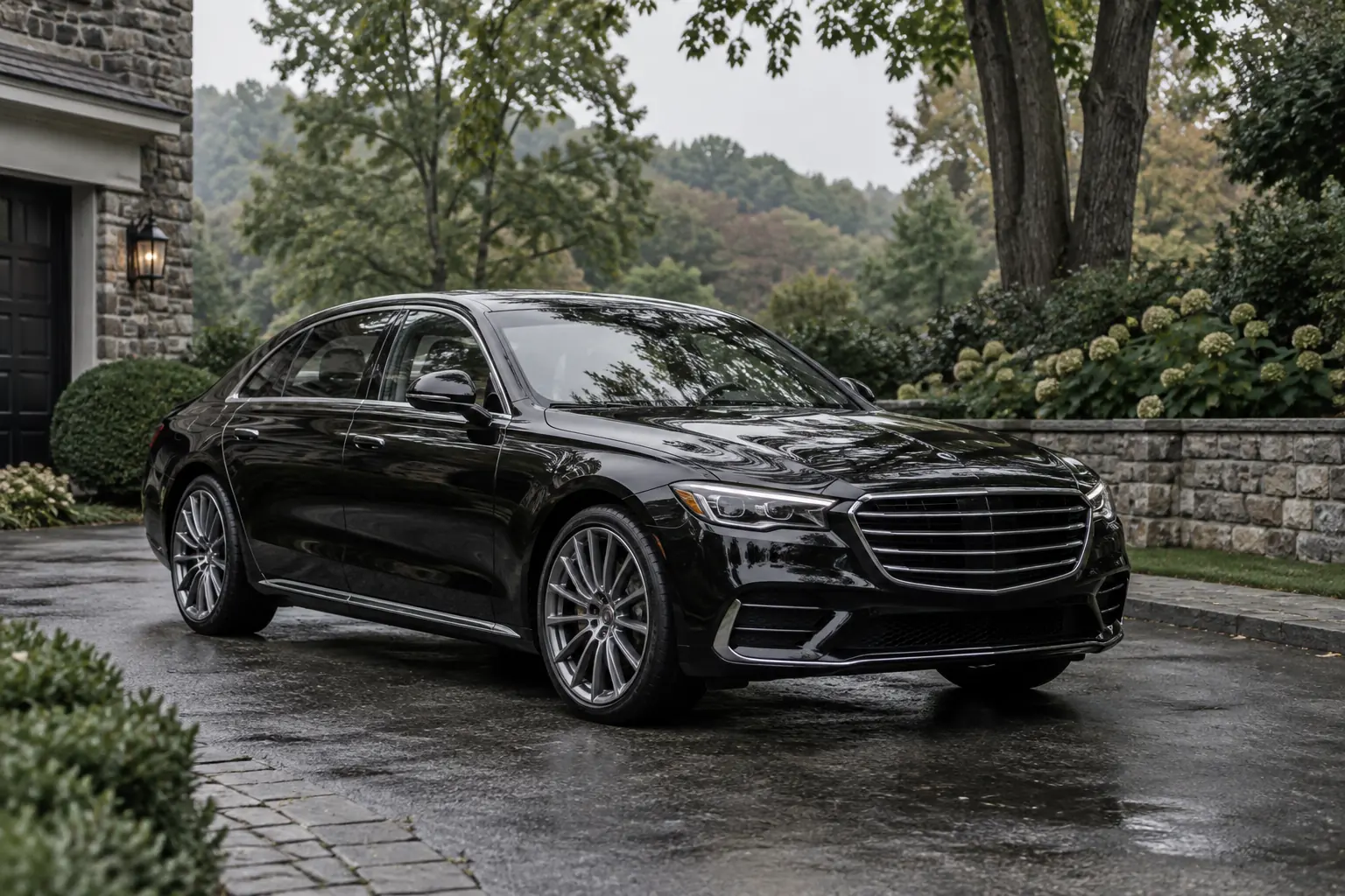 Illustration of a black executive sedan